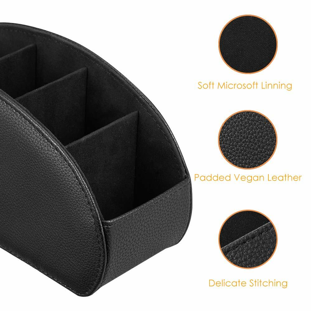 Leather Caddy Desktop Organizer Storage Stand Holder for TV Remote Control