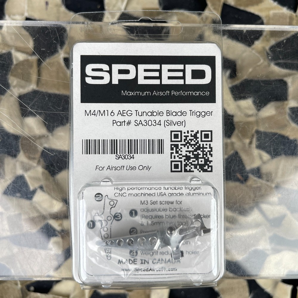 NEW Speed Airsoft M4/M16 Tunable Blade Trigger - Silver (SA3034)