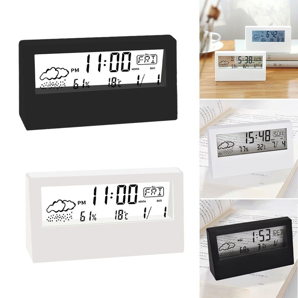 Thermo-Hygrometer Clock Creative Weather Display Electronic Alarm CLock