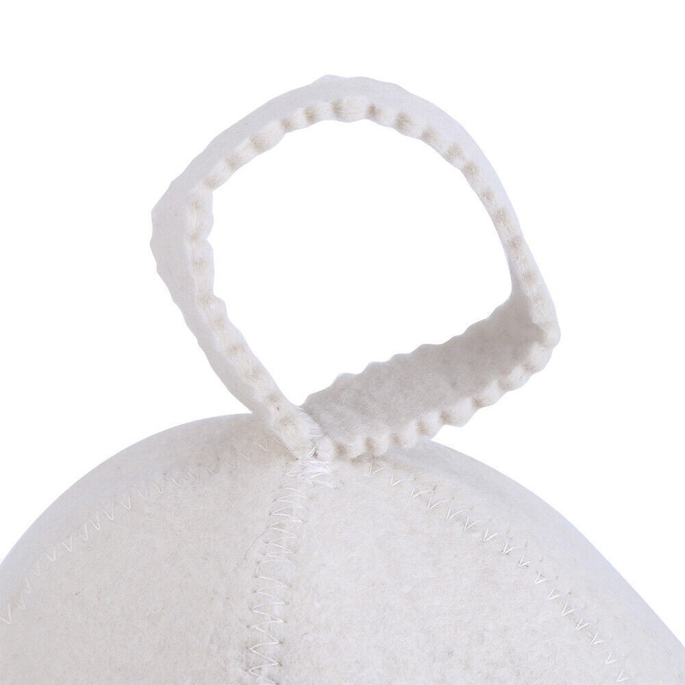 Wool Felt Sauna Hat Unique Design Breathable For Bathing Steaming White