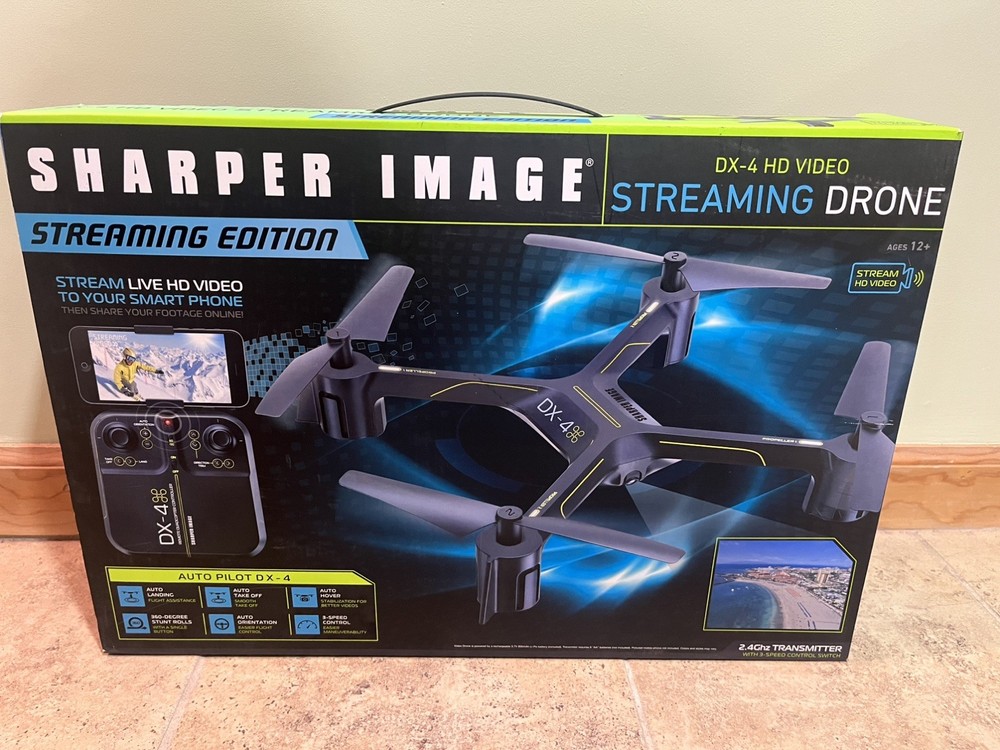 Sharper Image DX-4 Black Live Streaming View Drone