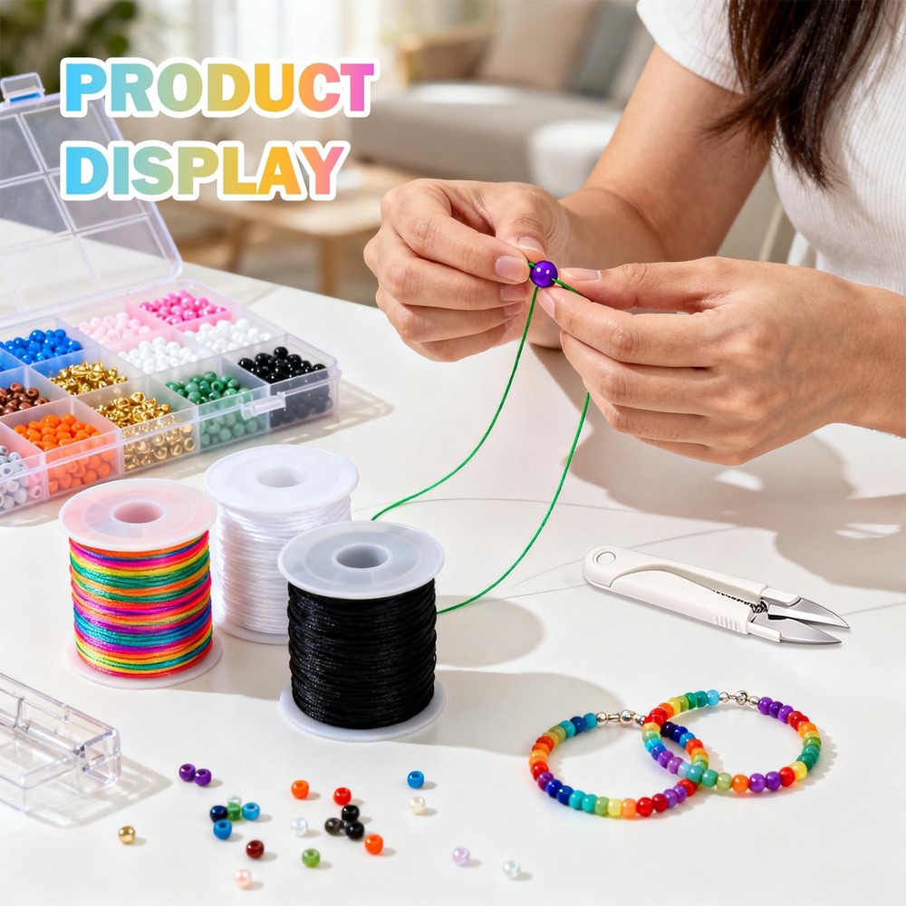 8pcs Elastic String Bracelet Making Kit, Stretchy Bracelet String (786 ft Tot...