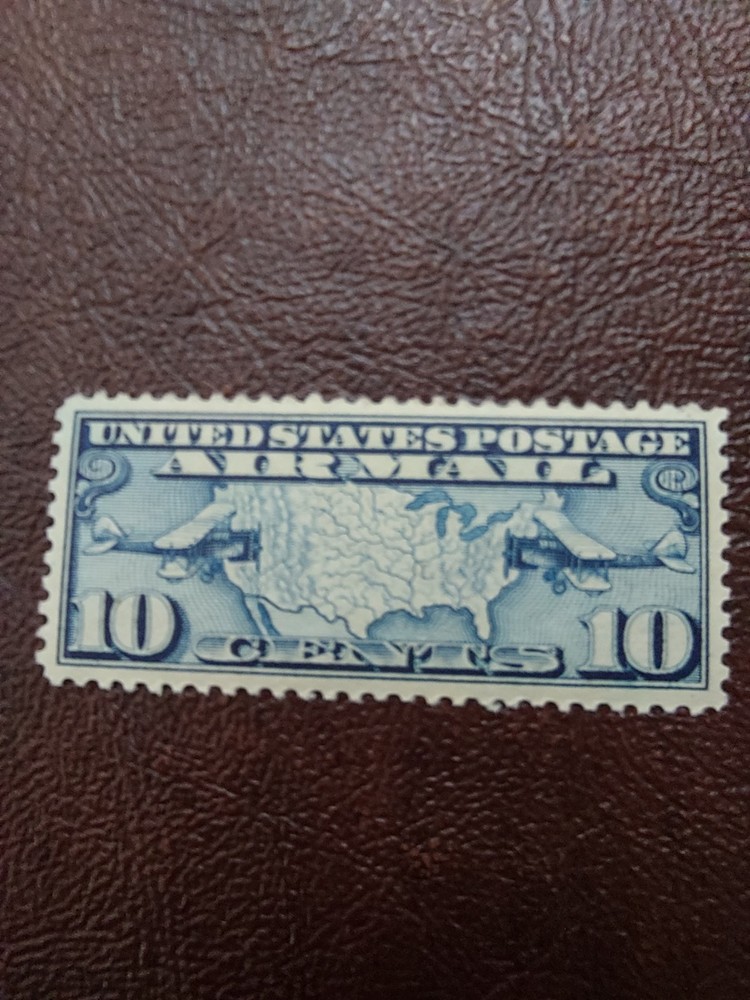 Scott # C7, 10 Cent AIRMAIL(map and planes), MNH, VF+