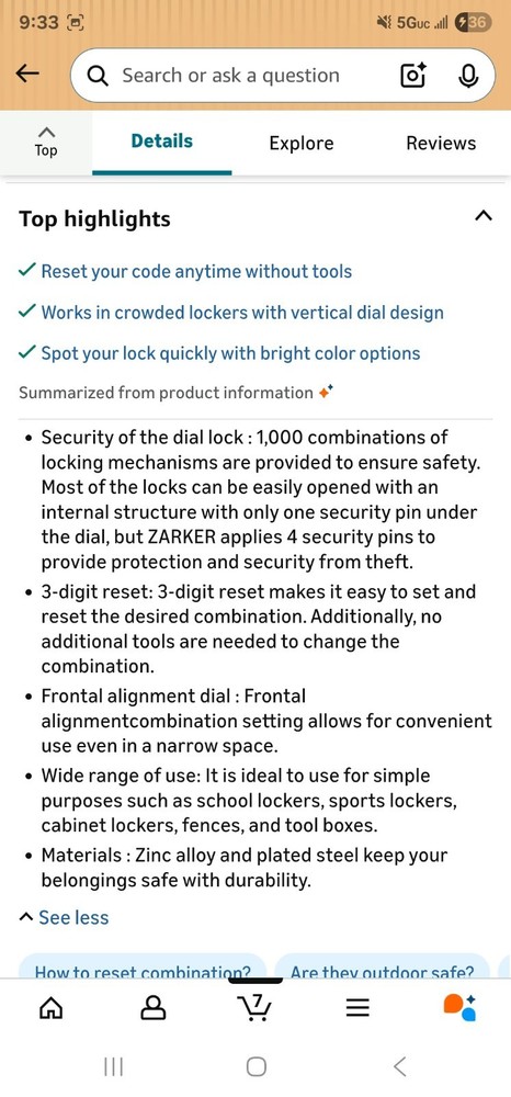 XD35 Combination Lock, 3-Digit Padlock (10-Pack, Pink, Emerald)