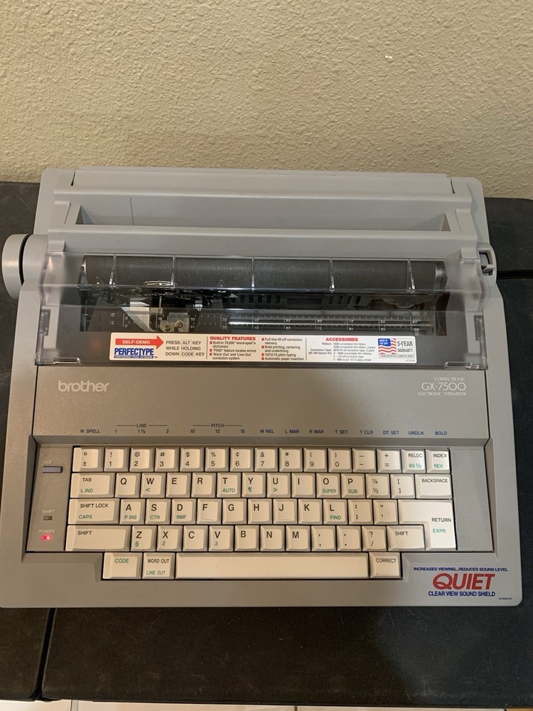 Brother Gx-7500 Electronic Typewriter Tested Working