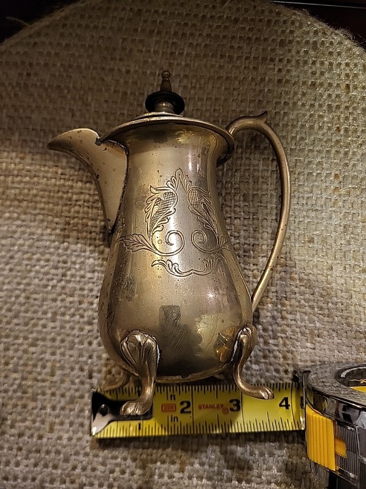 EPNS 6" Small Lidded Pitcher Creamer, Syrup. Silverplate
