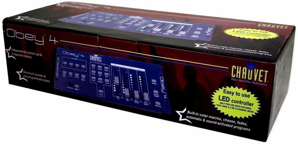 Chauvet Obey 4 Channel Wireless DMX-512 Light Controller+Receiver+Transmitter