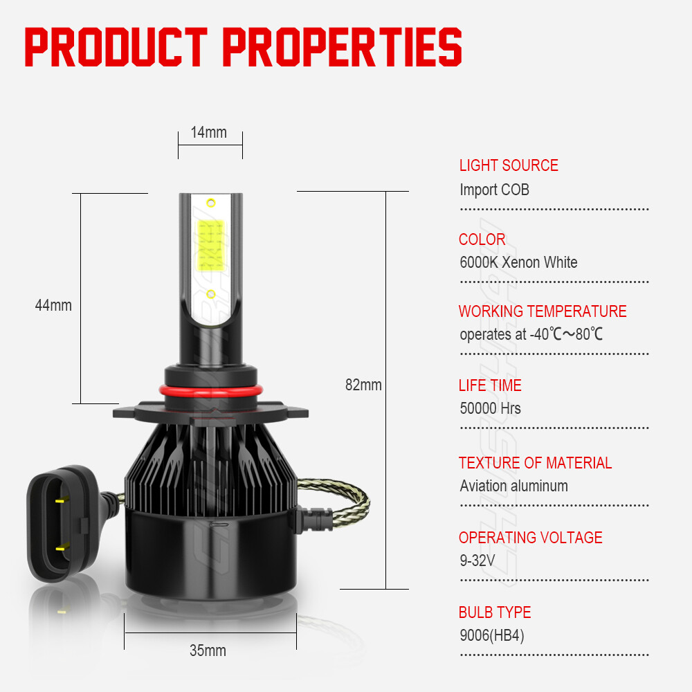 For Saturn Vue 2002-2007 6000K Front LED Headlight Kit + Fog Light 6 Bulbs Combo