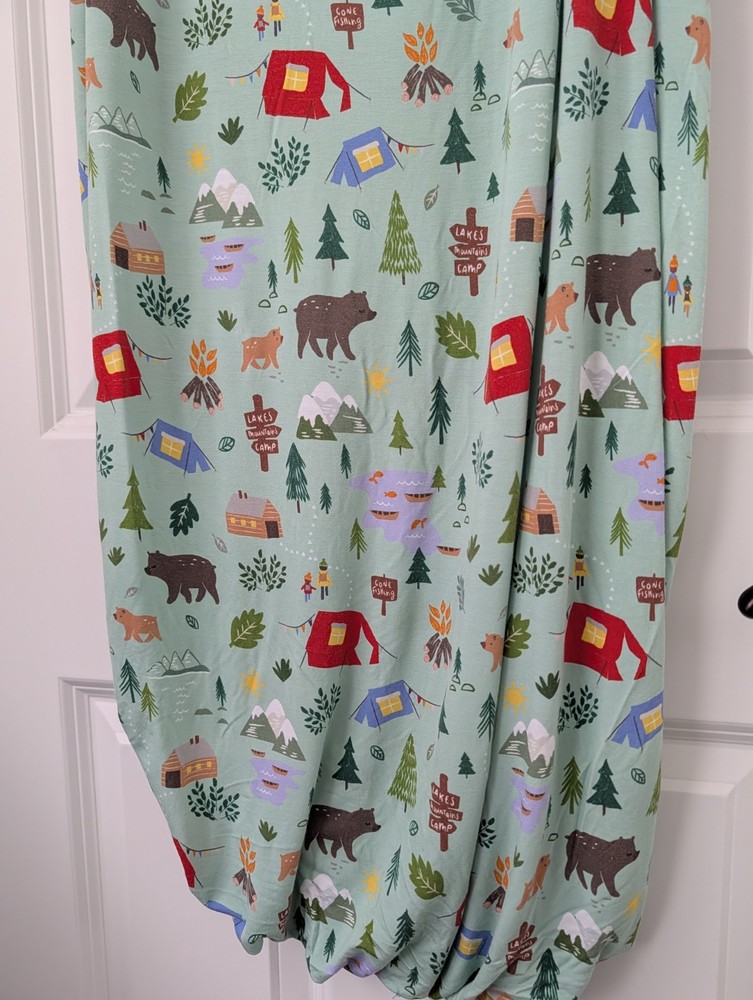 Little Sleepies Happy Camper Fitted Crib Sheet EUC