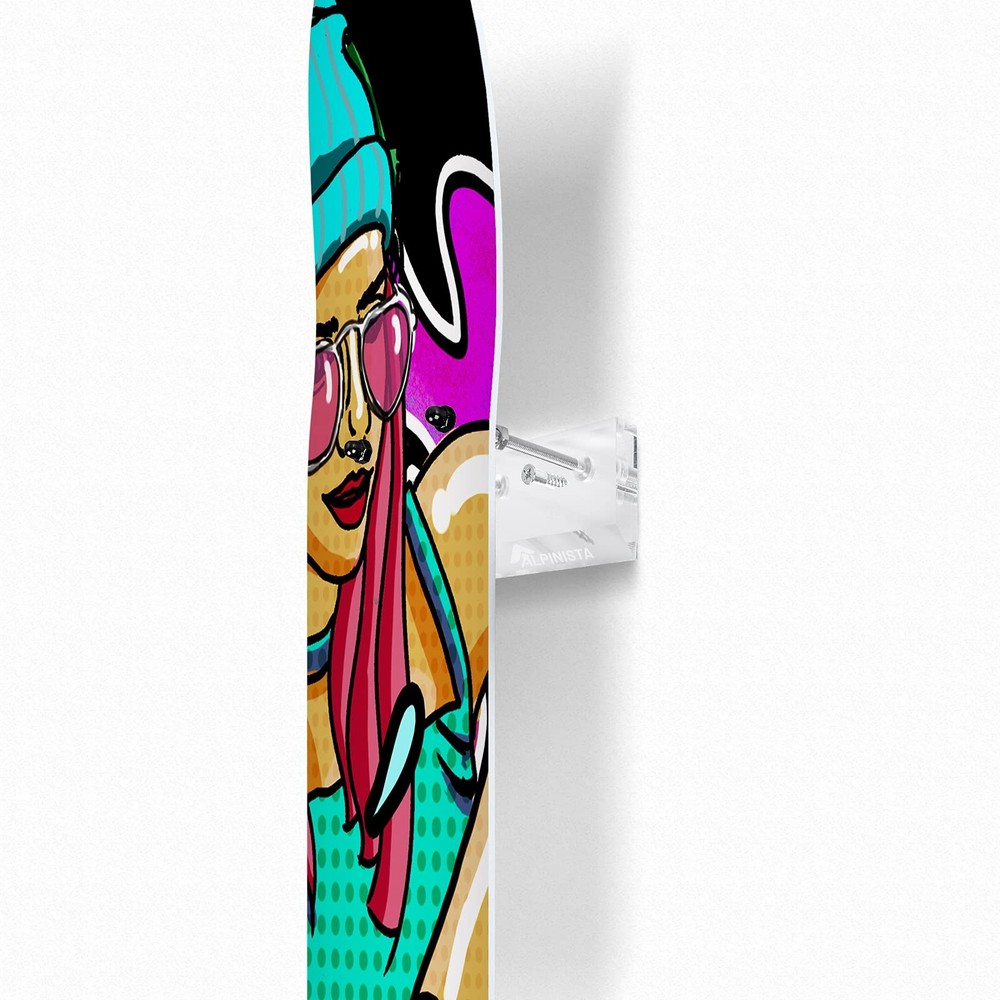 Alpinista Skateboard Wall Mount Horizontal Deck Display 1 Pack Transparent