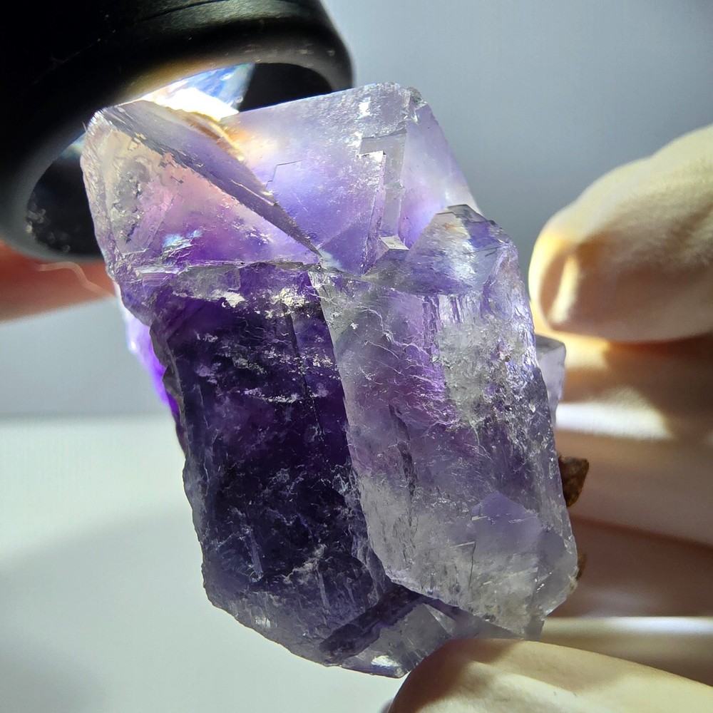 Phantom Fluorite Cube Specimen, purple white Okorusu, Namibia 45*37*26mm