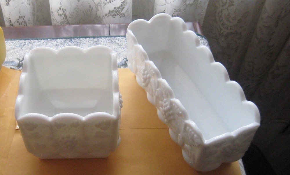 Two Westmoreland Paneled Grape Planters