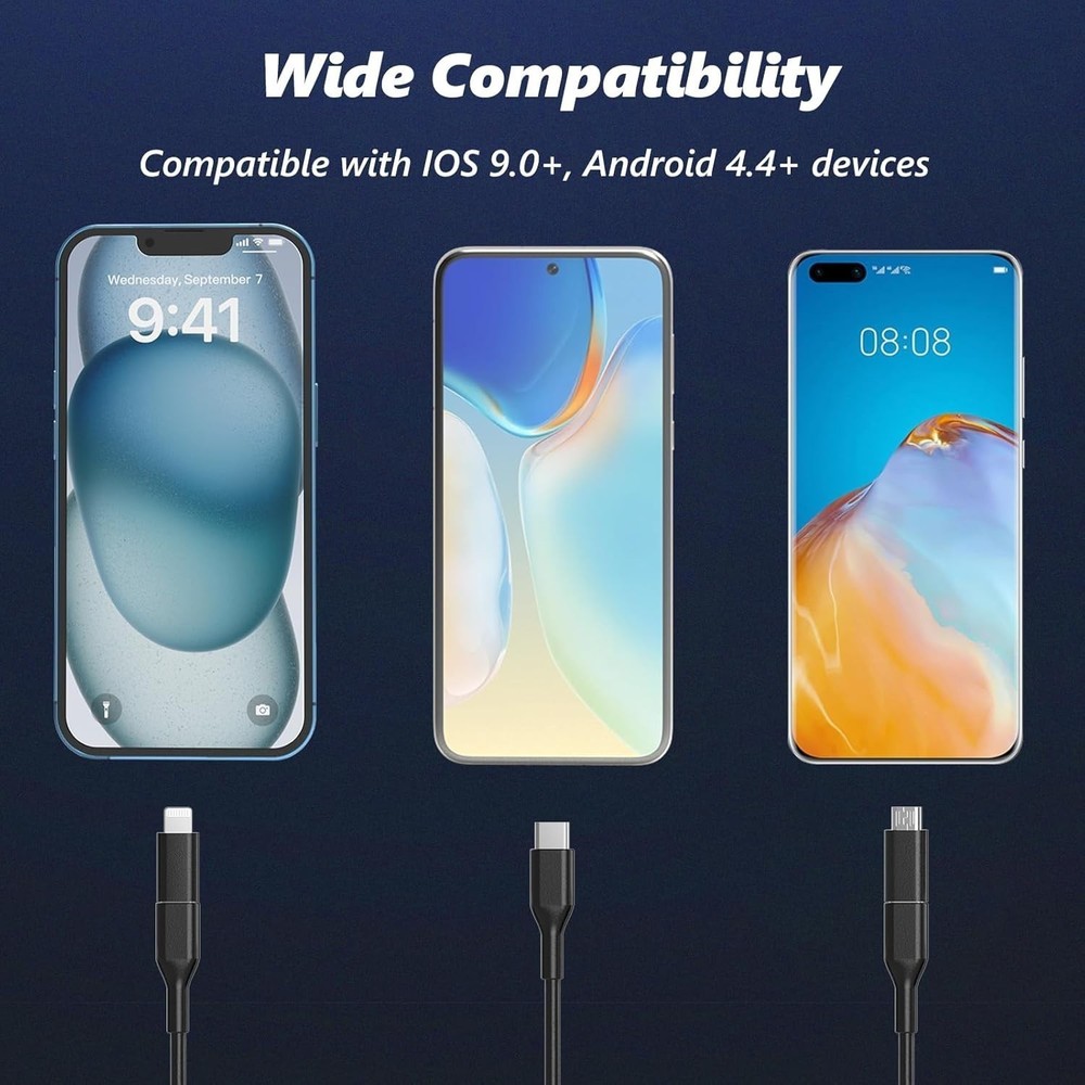 Endoscope Camera 5M with Light,1920P HD Borescope Camera for iOS , Android Ipad