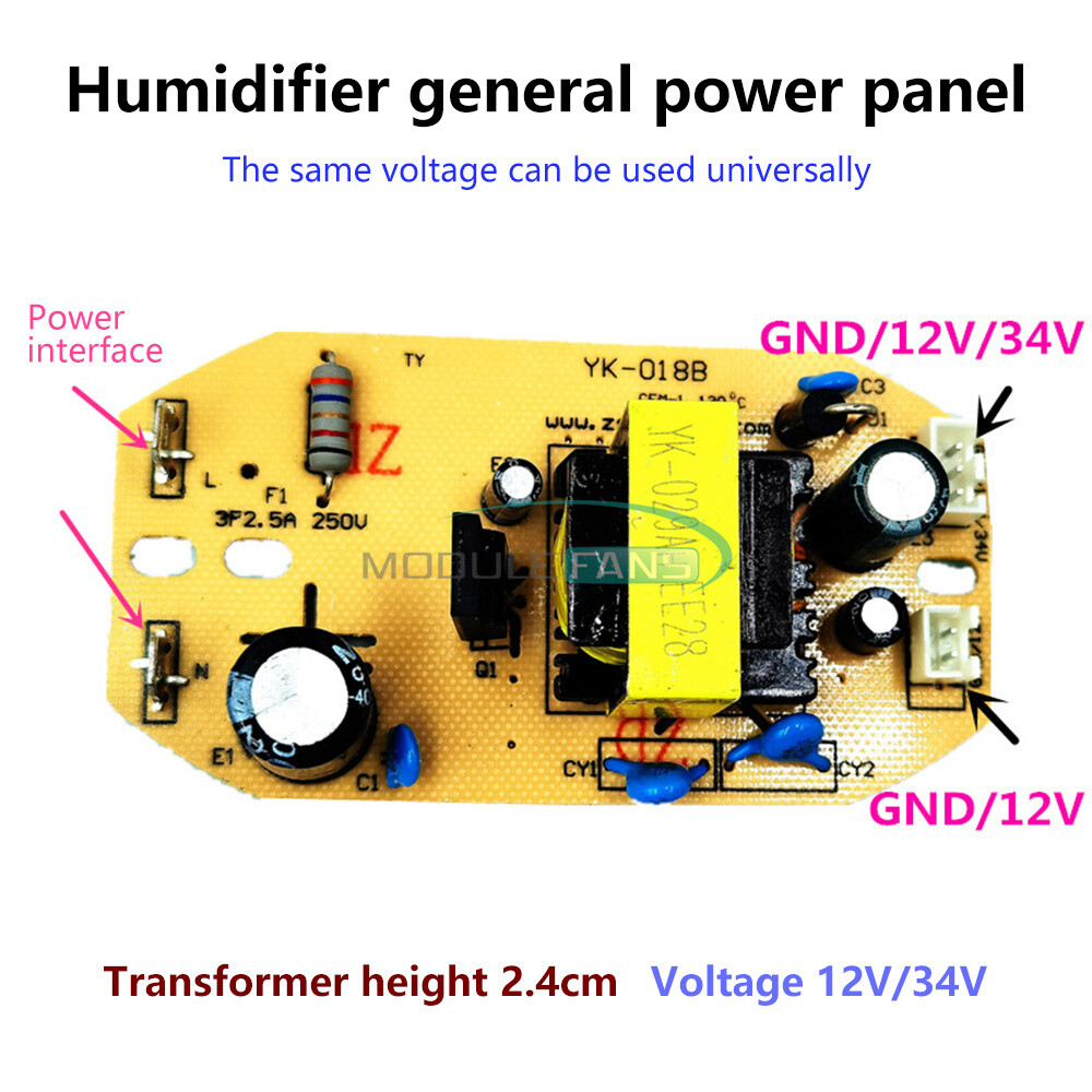 12V 34V 35W Universal Humidifier Power Supply Board Atomization Circuit Module