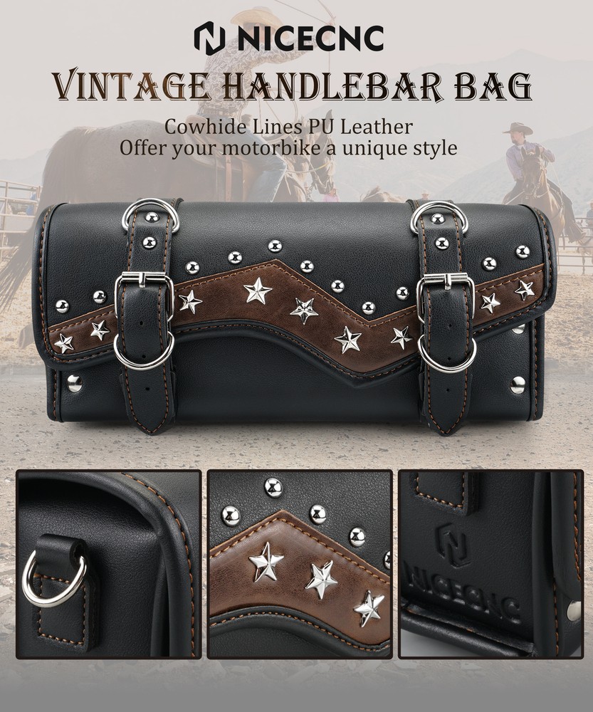 Motorcycle Front Fork Tool Bag Handlebar Pouch For Harley Dyna Super Glide