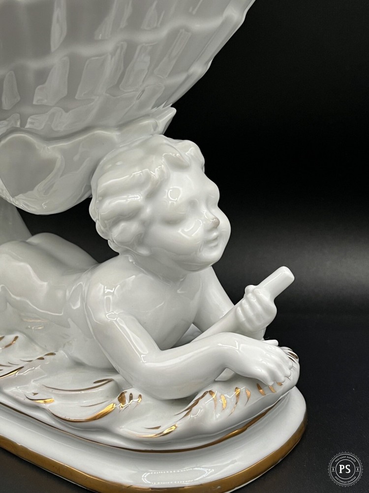 Isco, “RHM?”, Porcelain Shell & Putti Serving Dish