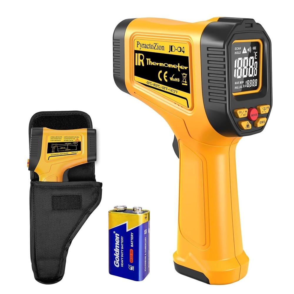 Accurate Laser Temperature Gun with Max/Min Tracking & Energy Saving Display