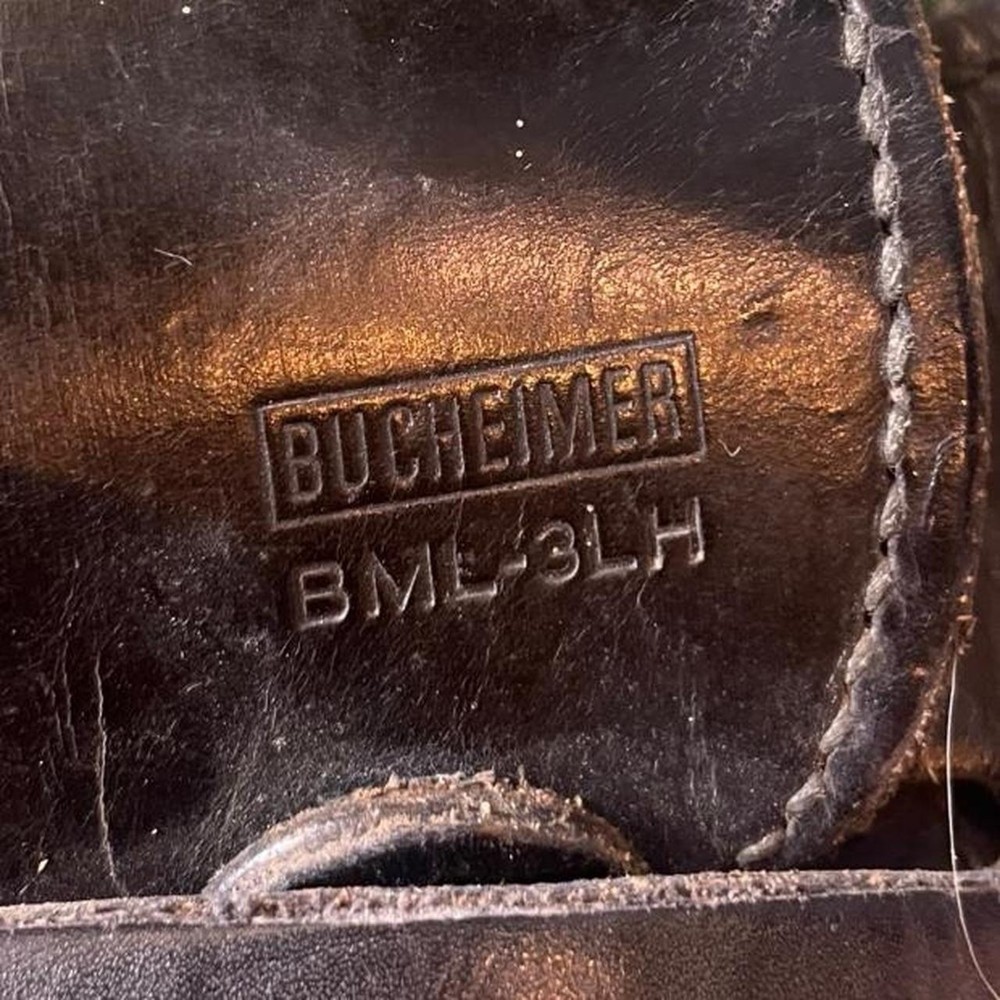 Bucheimer Black Leather Ammo Belt With Holster