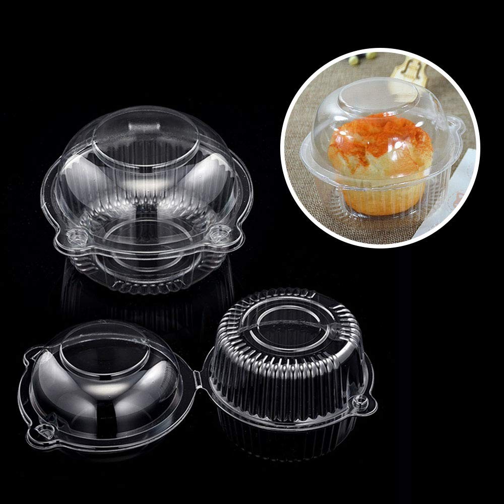 Cupcake Holders Individual Containers Disposable Clear Plastic Single Muffin