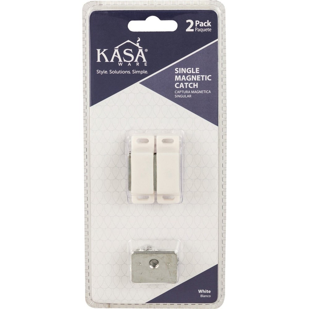KasaWare White Single Magnetic Catch (2-Pack) KFCMS-A-WH2 Hardware Resources