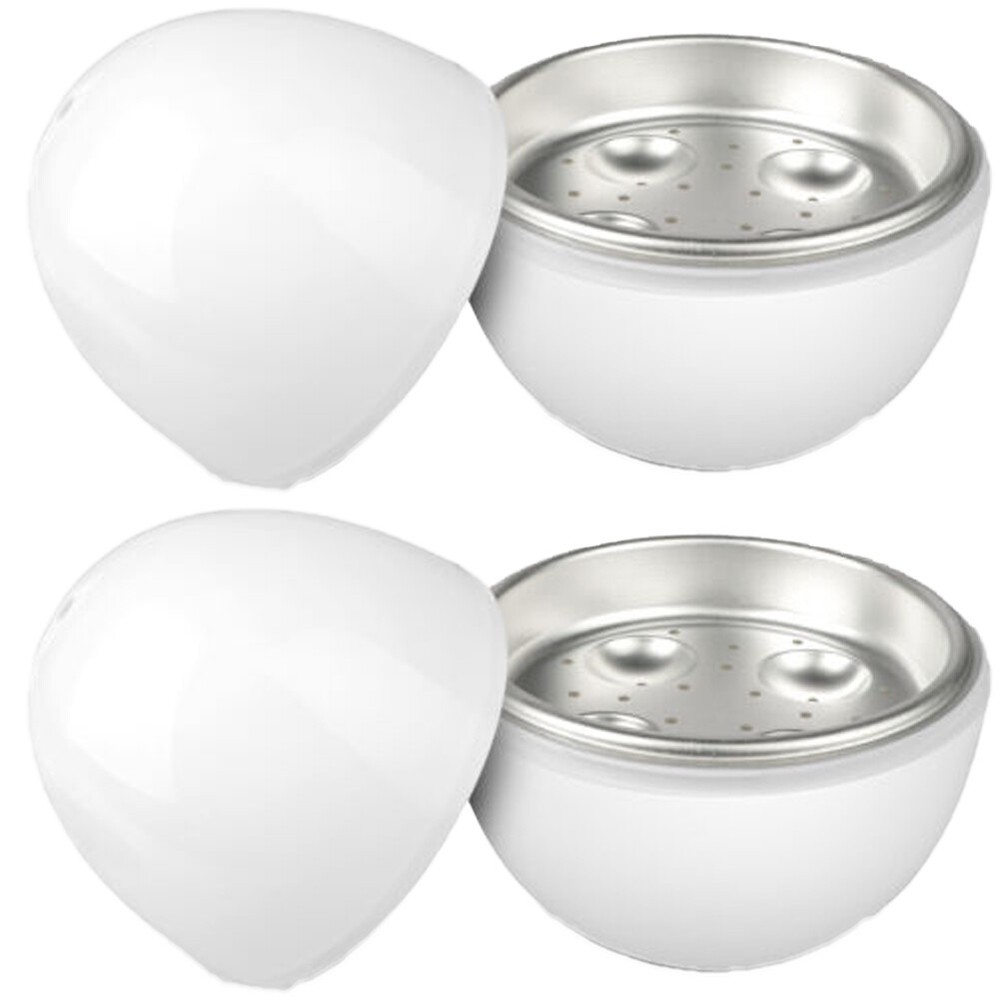 US 2-4Pc Wireless Microwave Hardboiled Egg Maker Shell Steamer Kitchen Cook Tool
