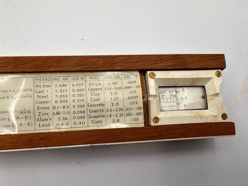 Vintage The Technical Standard Slide Rule Ruler Complete With Box British Made
