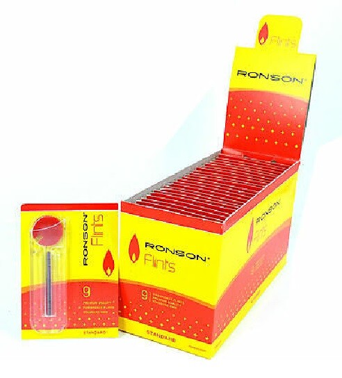 RONSON LIGHTER FLINTS 9 PER PACK 6-24 PACKS STANDARD SIZE FIREBRONZE 4MM
