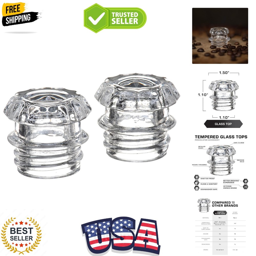 Coffee Percolator Glass Top Replacement - Pack of 2