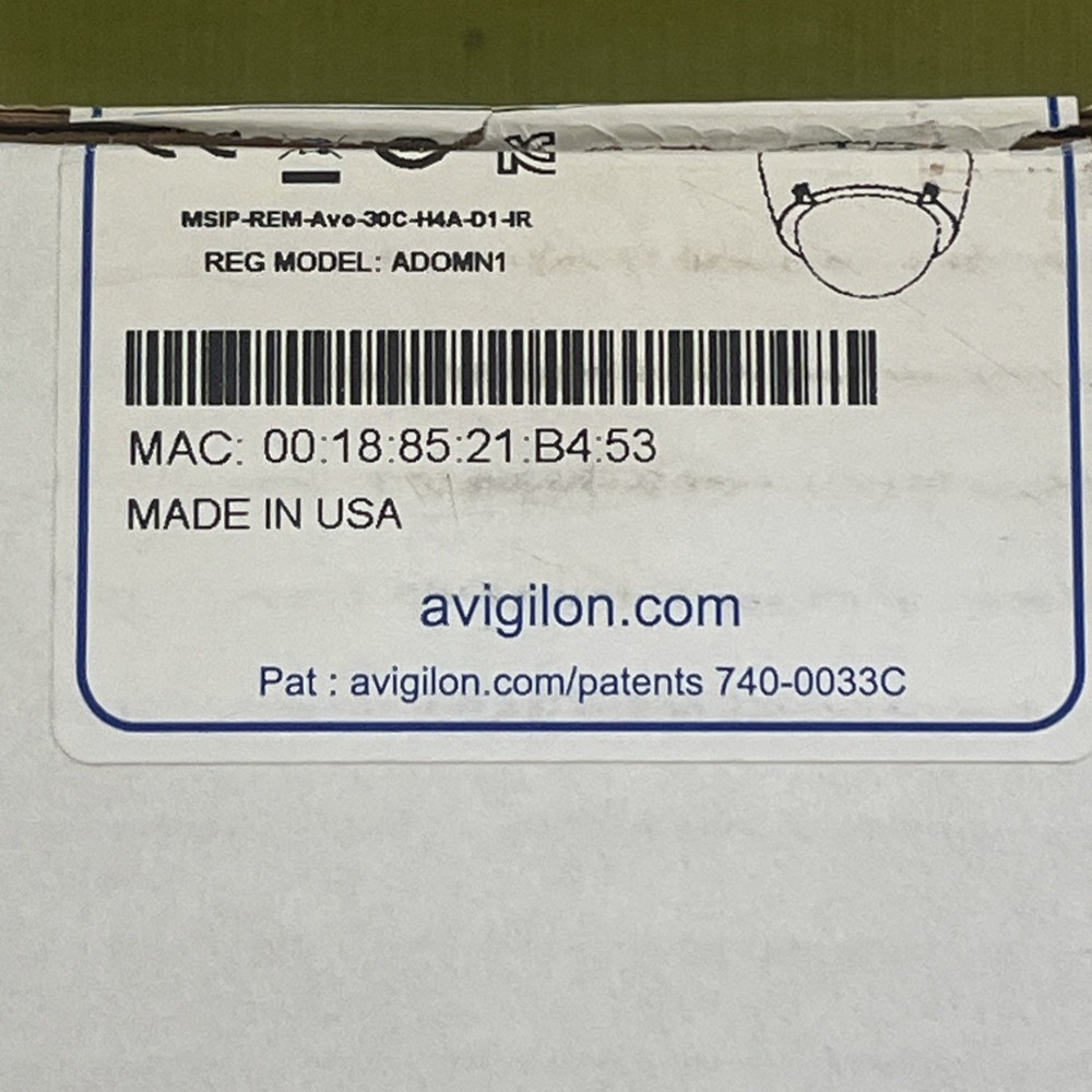 Avigilon 3.0C-H4A-D1-IR-B 3MP IR Dome Camera – Includes Mount