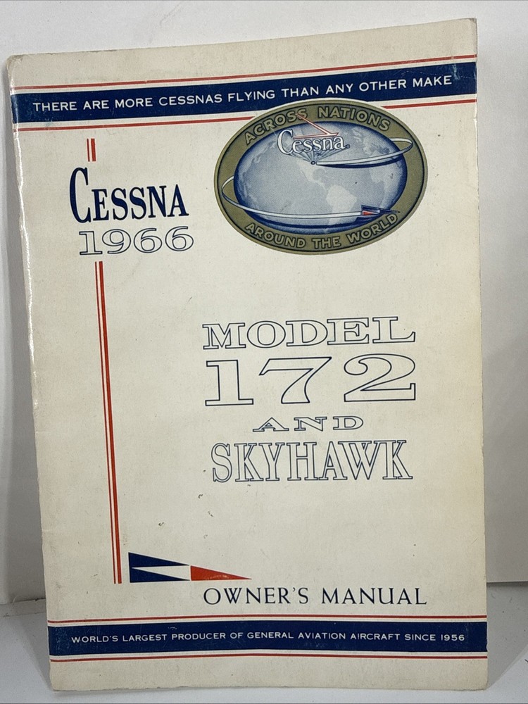 Original 1966 Cessna Model 172 and Skyhawk Owner's Manual