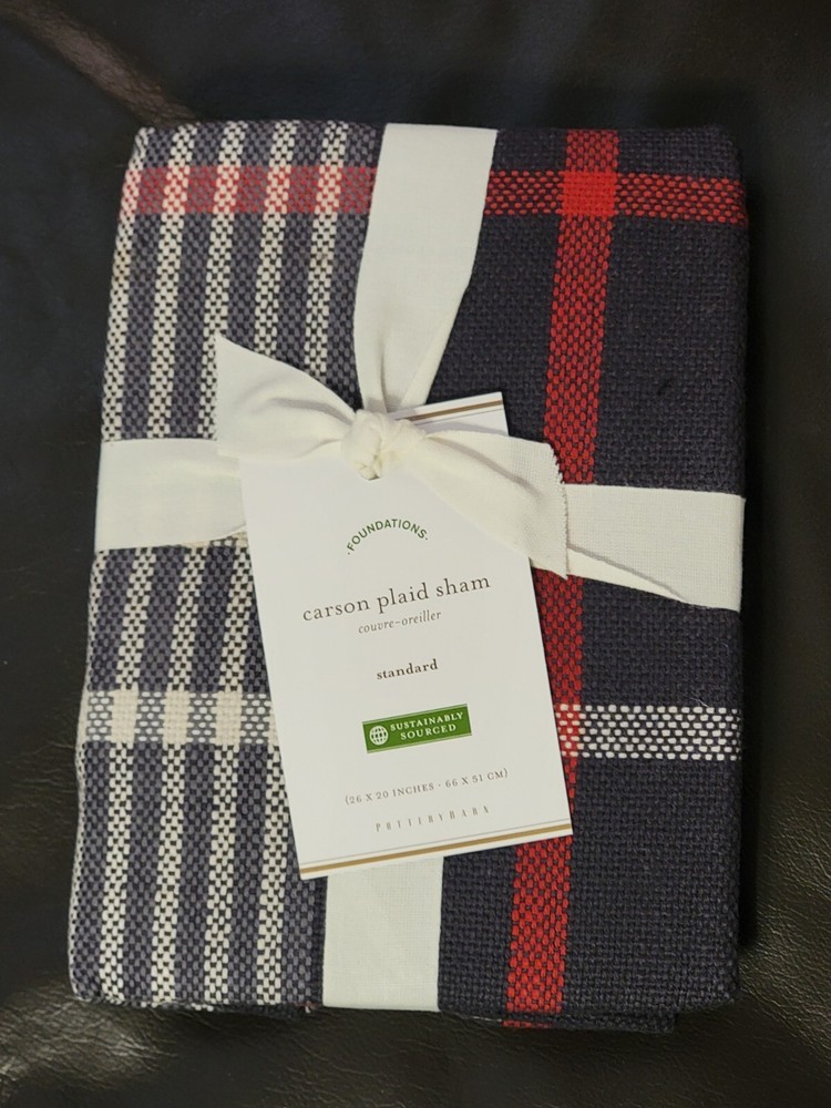 Carson Plaid Sham Pottery Barn-Standard