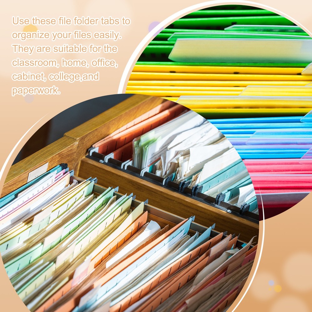 3" File Folder Labels, 48pcs File Folder Tabs with Inserts Labels, Red Slot