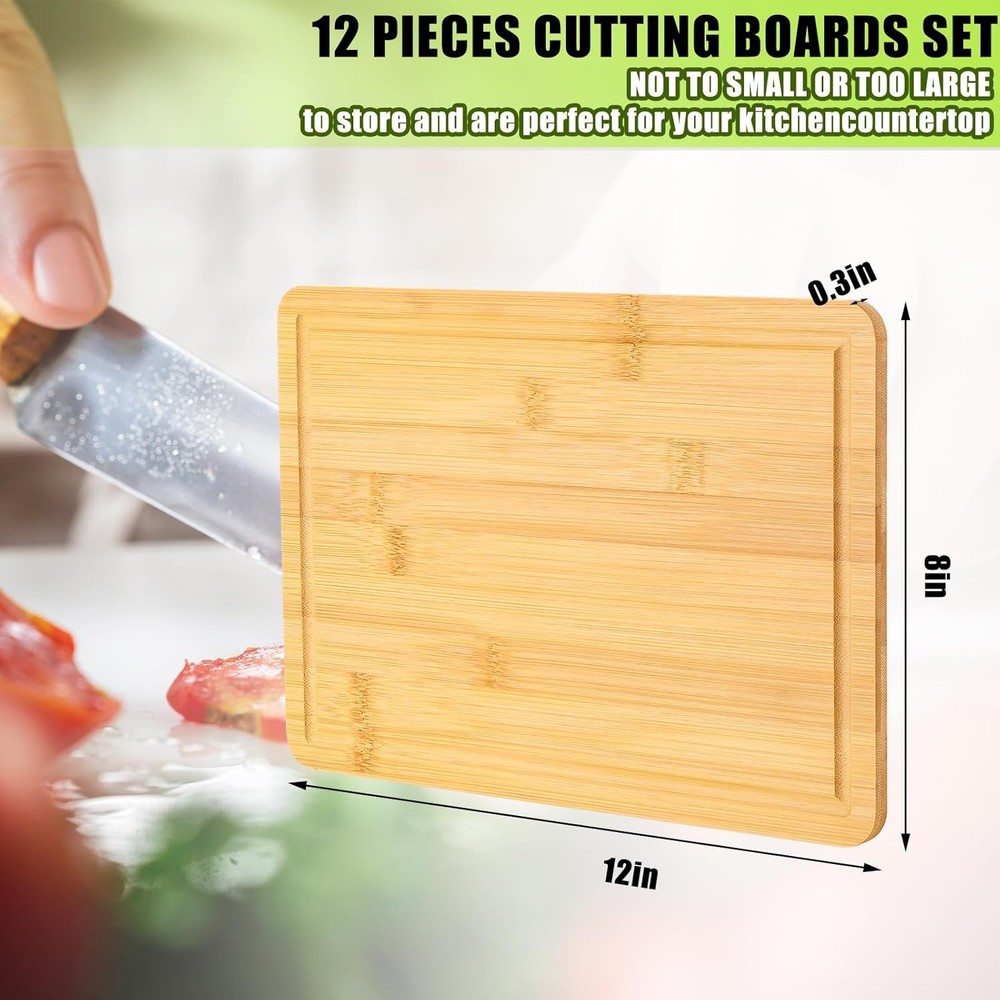 12 Pack Bulk Plain Cutting Board Set Kitchen Chopping Boards Rectangular Blank