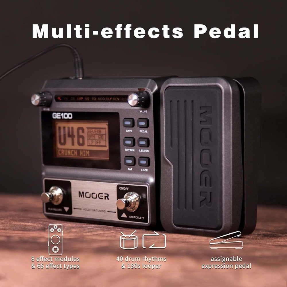 Innovative Multi-Effects Guitar Pedal with LED Screen & User-Friendly Interface