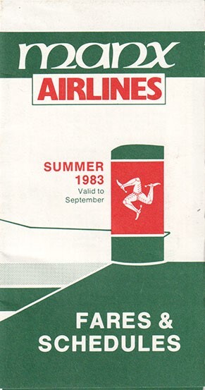 Manx Airlines timetable valid to 1983/SEP