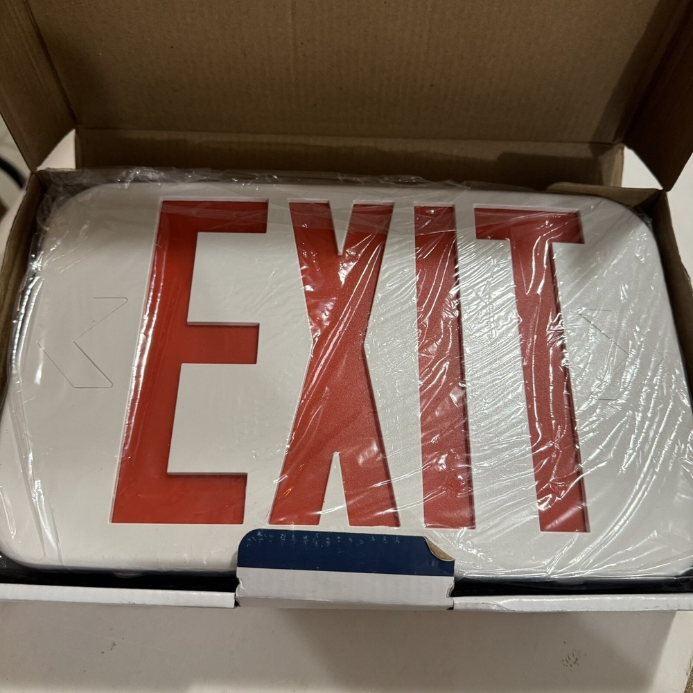 Light Fixture Industries Led Exit Sign Red New