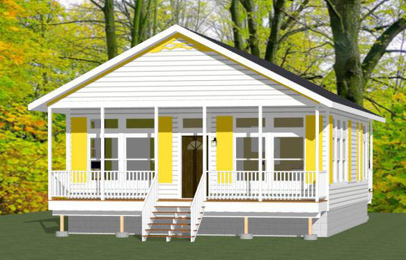 28x36 House -- 2 Bedroom 2 Bath -- 1,008 sq ft -- PDF Floor Plan -- Model 3E