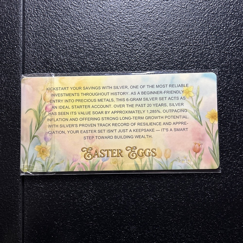 Silver Easter Egg Set 6 Total Grams Silver.