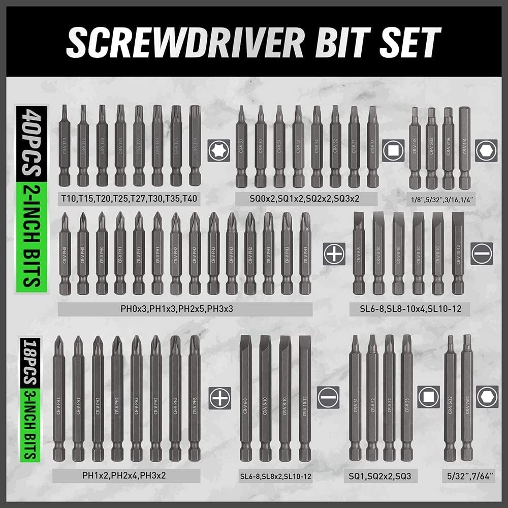 232-Piece Professional Screwdriver Bit Set with Quick Release & Security Bits