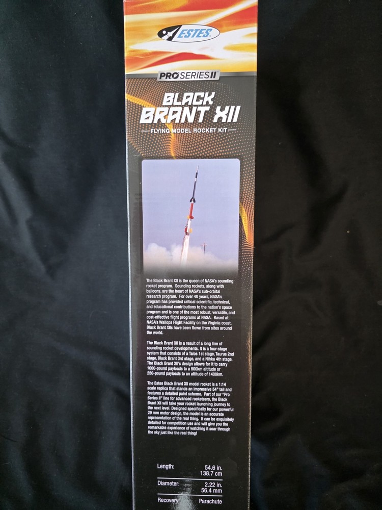 Estes Pro Series ll Model Rocket Black Brant Xll #9723