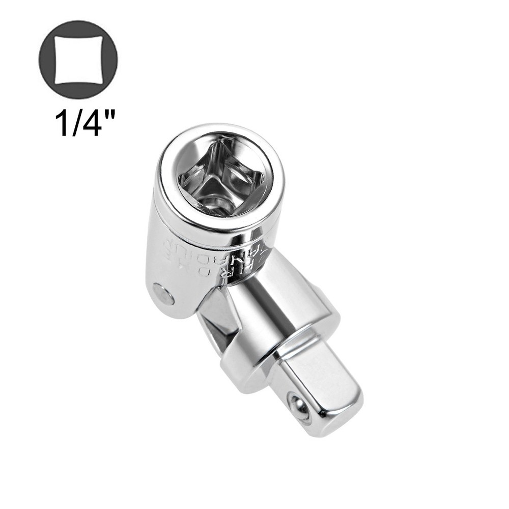2 Pcs 1/4 Inch Drive Spring Loaded Universal Joint Socket Cr-V