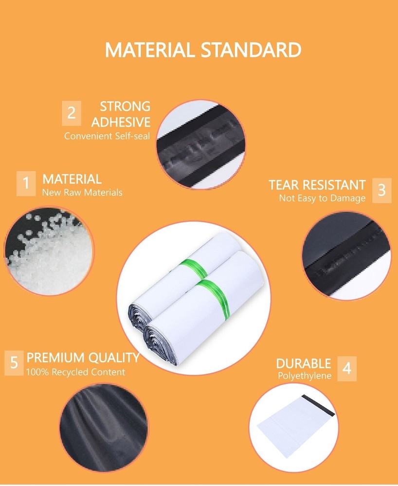 100pcs Poly Bag Mailer Post Courier Bag Plastic Waterproof Self-Sealing Satchel