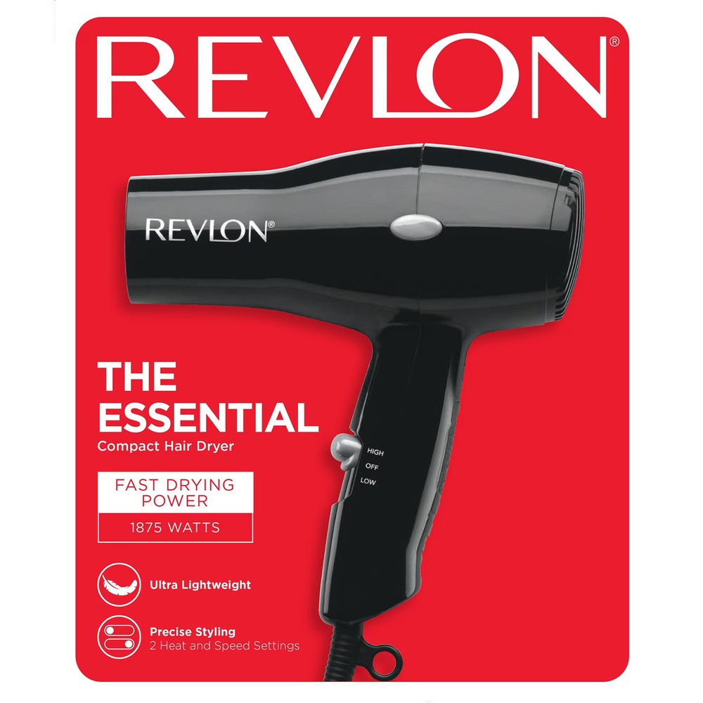 1875W Compact Hair Dryer, Black