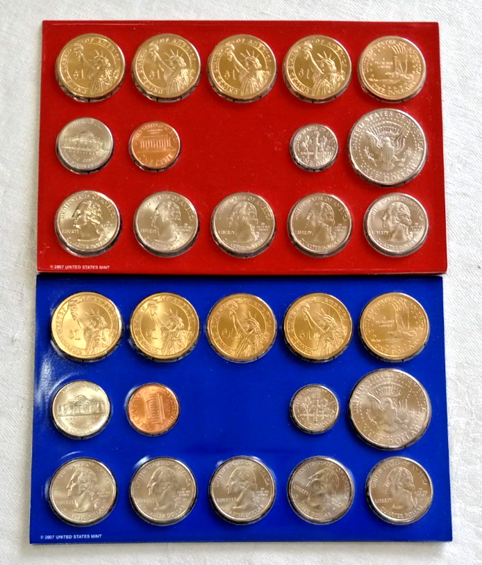 2007 US Mint Uncirculated Coin Sets Philadelphia & Denver Mints