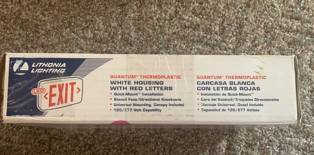 EXIT Lithonia Lighting Quantum Thermoplastic Led Emergency Red White Housing (3)