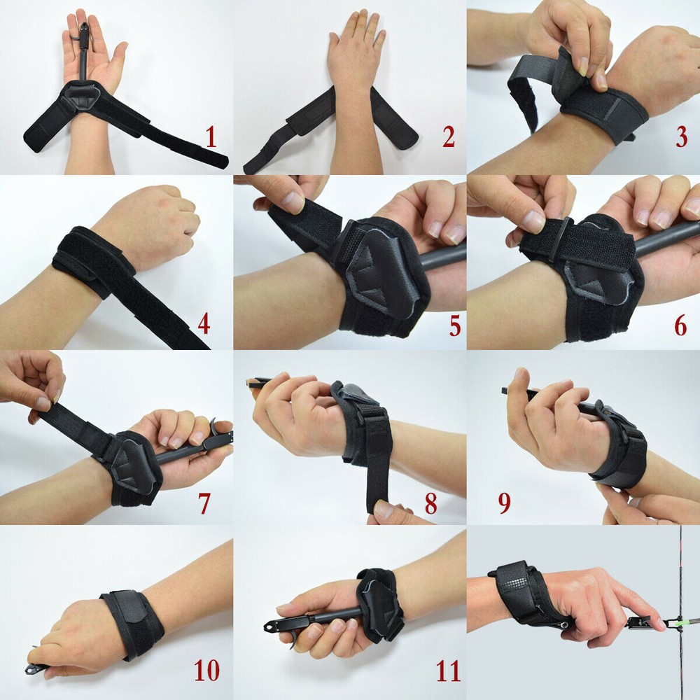 Compound Bow Release Aid Trigger Caliper Adjustable Wrist Strap Archery Shooting