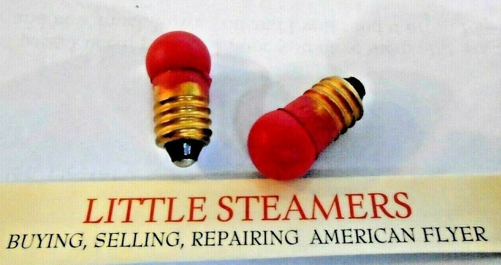 TWO 1447R  RED LIGHT BULBS  REPRO  #1447RP  PAINTED