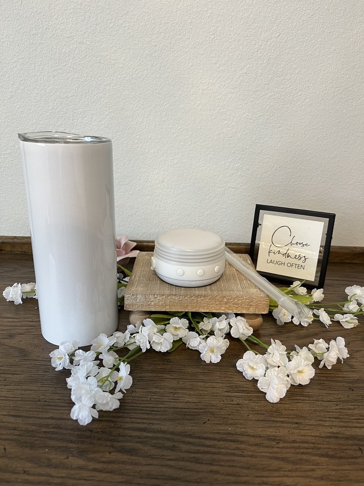 20oz BLUETOOTH Speaker Sublimation Blank | Detachable Speaker | USB | Lid Straw