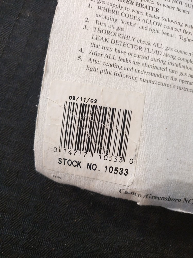 Camco 10533 18" Copper Flex Water Heater Connecting Kit
