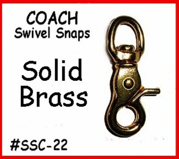 Hand Bag Replacement Part ~ Old Style Coach Purse Turn Lock ~ Solid Brass Finish